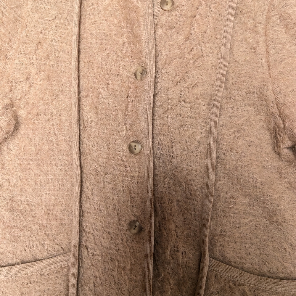 Pitlochry Mohair Wool Scottish Vintage Cardigan Coat  Textured With Pockets - Picture 3 of 12